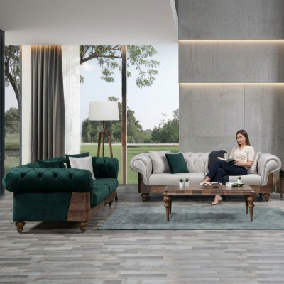 Ensemble de canapés Chesterfield modernes en luxueux - 3+3 places pour le salon