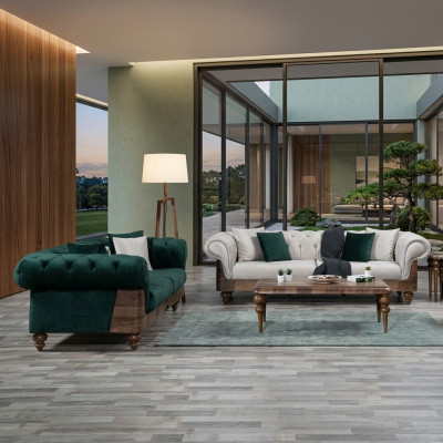 Ensemble de canapés Chesterfield modernes en luxueux - 3+3 places pour le salon