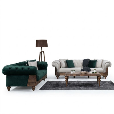 Ensemble de canapés Chesterfield modernes en luxueux - 3+3 places pour le salon