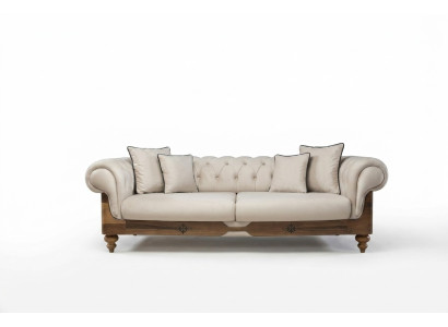 Canapé Chesterfield marron et blanc, design de salon, canapé, mobilier d'assise, neuf