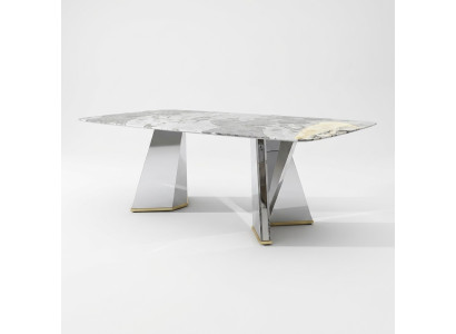 Table à manger de luxe Table en verre Salle à manger Tables de luxe Table grise 200x100