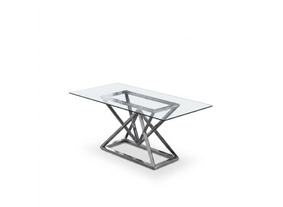 Table en verre Colonnes Tables Tables en argent Tables en verre Table Meubles de luxe 180x90