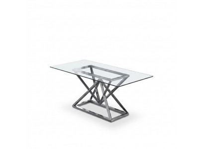 Table en verre Colonnes Tables Tables en argent Tables en verre Table Meubles de luxe 180x90