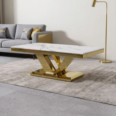 Table basse Design Table Salon Luxe Tables basses Mobilier 130x70 Métal