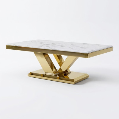 Table basse Design Table Salon Luxe Tables basses Mobilier 130x70 Métal