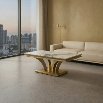 Table basse Design Salon Table basse de luxe Tables Meubles en or 115x70