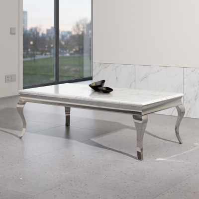 Table basse Design Salon Table luxe Table Canapé Table d'appoint 130x70 Argent