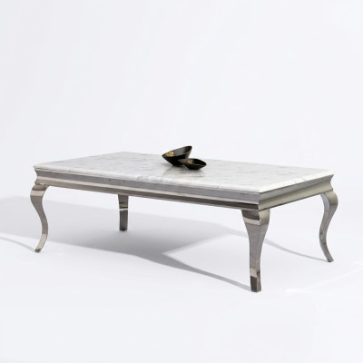 Table basse Design Salon Table luxe Table Canapé Table d'appoint 130x70 Argent