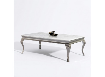 Table basse Design Salon Table luxe Table Canapé Table d'appoint 130x70 Argent