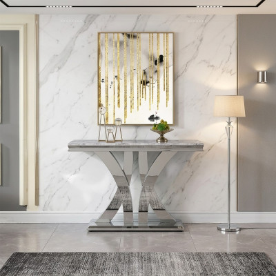 Conception Table de console de luxe Consoles Tables en acier inoxydable Buffet latéral de conception