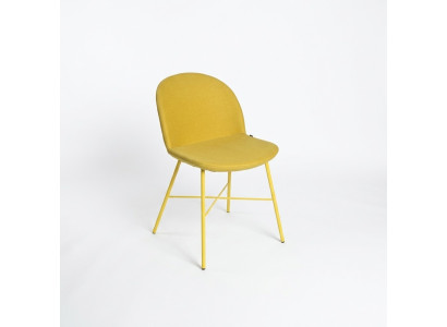Chaise de salle à manger de designer jaune Lux Chaises avec accoudoirs
