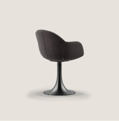 Chaise de salle à manger noire de designer avec structure en acier inoxydable, siège simple de luxe neuf.