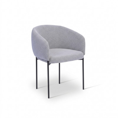 Chaise rembourrée grise avec accoudoirs Fauteuil design une place pour salon