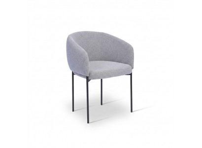 Chaise rembourrée grise avec accoudoirs Fauteuil design une place pour salon
