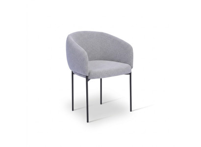 Chaise rembourrée grise avec accoudoirs Fauteuil design une place pour salon