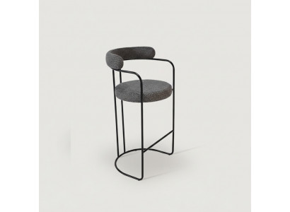 Tabouret de bar de luxe gris en acier inoxydable, chaise de meuble de bar design cadre de tabouret