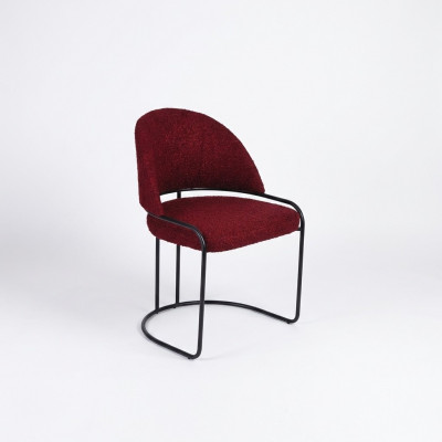 Chaise de designer rouge, rembourrage, un place, textile, chaises de salle à manger de luxe.
