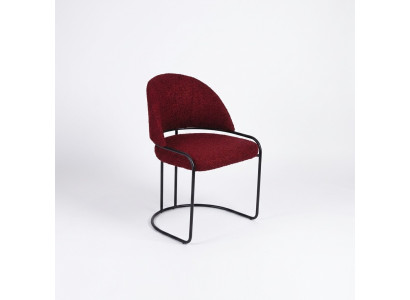 Chaise de designer rouge, rembourrage, un place, textile, chaises de salle à manger de luxe.