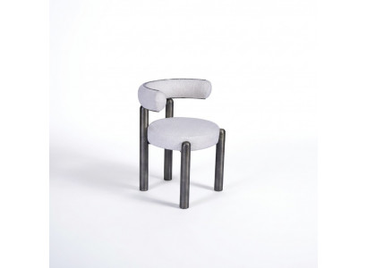 Chaise de salle à manger blanche design Chaises Tissu d'ameublement Siège simple Pieds en métal
