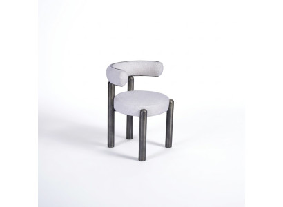 Chaise de salle à manger blanche design Chaises Tissu d'ameublement Siège simple Pieds en métal