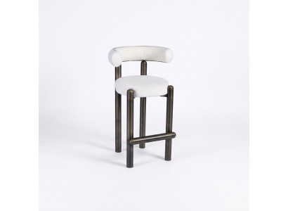 Tabouret de bar blanc design avec pieds en acier inoxydable Mobilier de bar luxueux d'une seule place