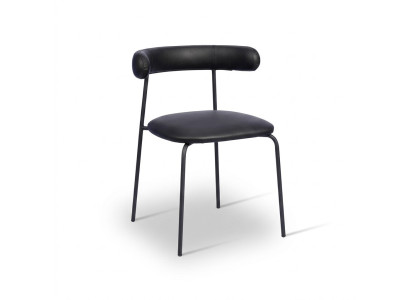 Chaise en acier inoxydable noir Chaises en similicuir Siège unique Mobilier de salle à manger