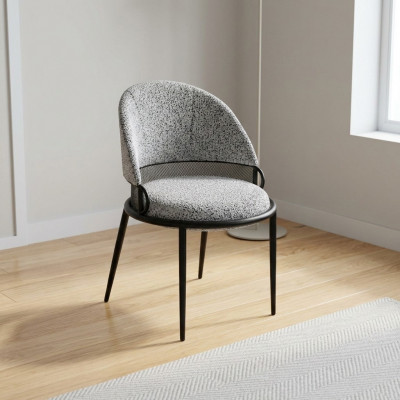 Chaise de salle à manger blanche Chaises de luxe Rembourrage Siège simple Tissu Style Mobilier