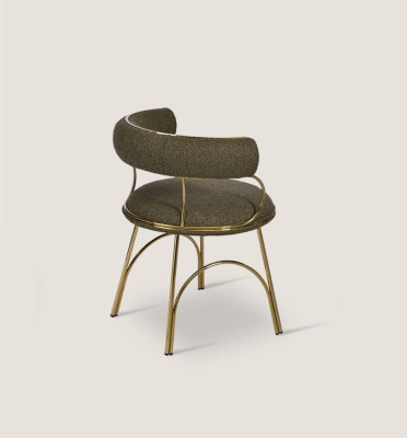 Chaise de salle à manger verte de designer Luxe Fauteuil simple Moderne Meuble de salle à manger