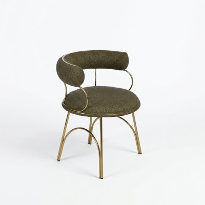 Chaise de salle à manger verte de designer Luxe Fauteuil simple Moderne Meuble de salle à manger