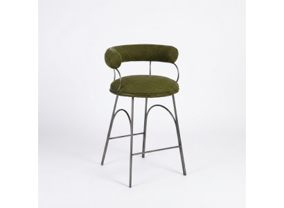 Tabouret de bar vert olive, fauteuil inclinable de luxe, fauteuil designer rembourré, mobilier
