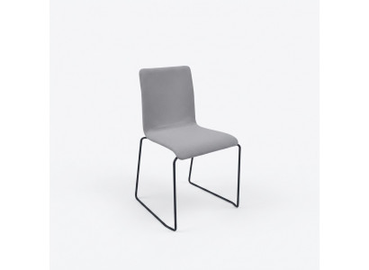 Siège simple gris avec pieds en acier inoxydable Chaises de designer Salle à manger Mobilier neuf