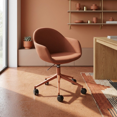 Chaise de bureau brune Chaise exécutive de luxe Meuble en cuir Chaise pivotante Meuble neuf