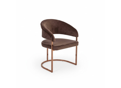 Chaise de salle à manger de luxe marron Moderne Rembourrée en textile Nouvelle meubles