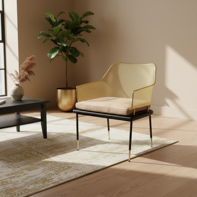 Fauteuil design luxueux monoplace avec éléments en acier inoxydable - Nouveaux fauteuils