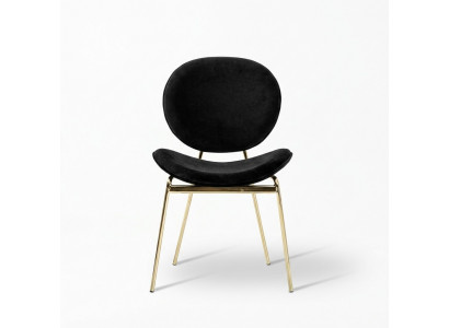 Chaise design noire avec pieds en acier inoxydable Chaises modernes de salle à manger