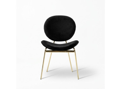 Chaise design noire avec pieds en acier inoxydable Chaises modernes de salle à manger