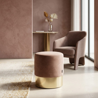 Tabouret beige designer pouf tabouret d'appoint rembourré siège mobilier textile