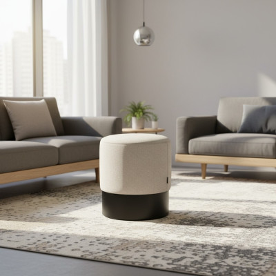 Designer Pouf Élégant Repose-Pieds Tabouret Textile Siège Mobilier de Chambre