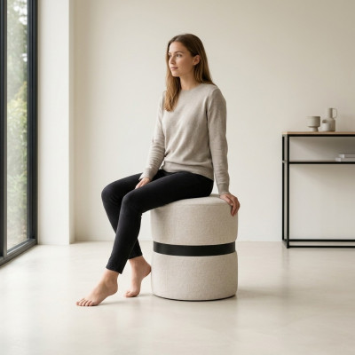 Tabouret Blanc Design Rembourré Mobilier de Chambre Tabouret Latéral Moderne