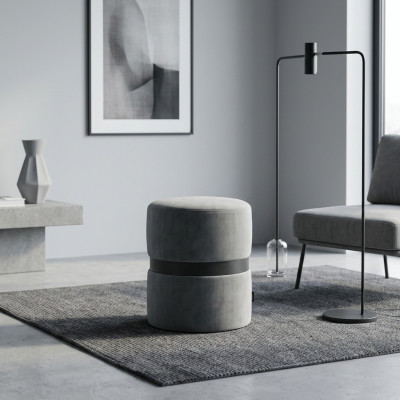 Tabouret moderne gris de luxe Tabouret d'appoint Mobilier de chambre Style nouveau
