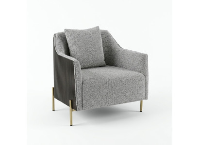 Gris Fauteuil De Luxe 1 Place Pieds En Acier Inoxydable Cadre En Bois Mobilier De Salon