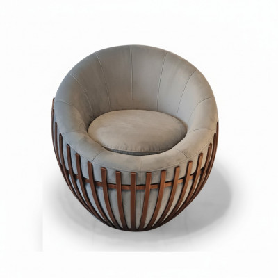 Fauteuil gris design Meuble de salon Siège rembourré Fauteuil en tissu Lounge Club