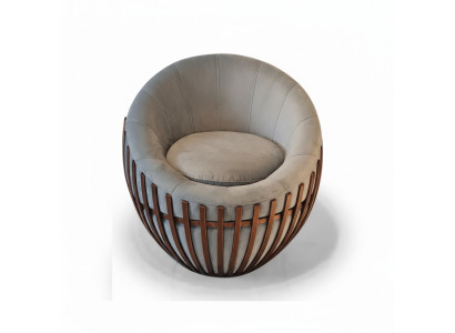 Fauteuil gris design Meuble de salon Siège rembourré Fauteuil en tissu Lounge Club