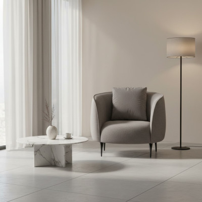 Fauteuil Taupe Moderne Salon Fauteuil 1 Place Design de Luxe Mobilier Rembourrage Lounge
