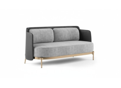 Designer Gray 2-Sitzer luxuriöses Wohnzimmer Polster Sofa Textil Möbel
