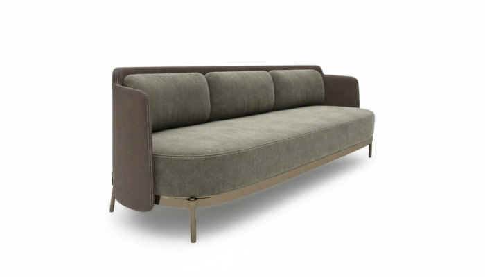 Canapé moderne 3 places Salon Revêtement Textile Luxe Canapé 228cm Tissu