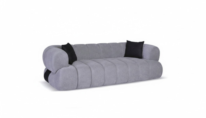 Canapé rembourré gris de luxe 3 places Tissu d'ameublement Canapé de salon Sofas Canapés