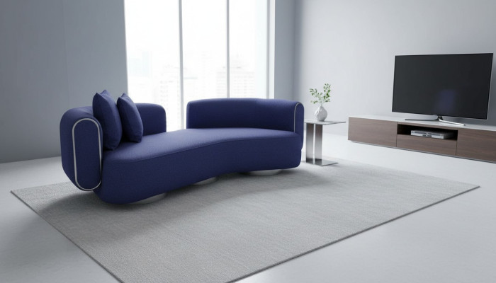 Trois places bleu de luxe canapé trois places meubles de siège moderne salon