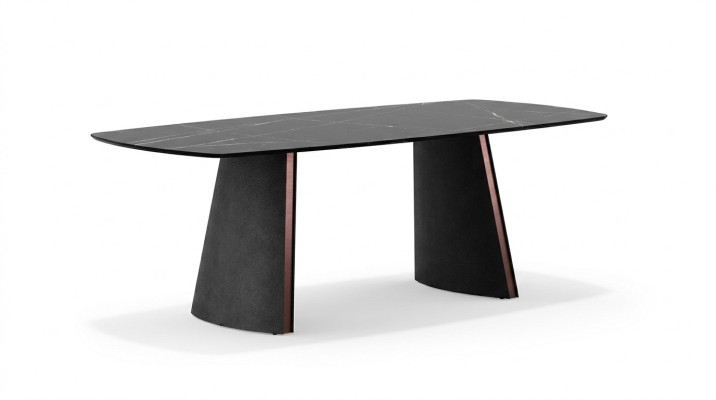 Table de salle à manger de luxe en gris foncé Tables de salle à manger Mobilier de designer neuf