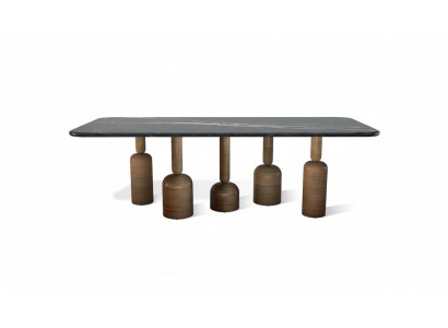 Table à manger design en marbre gris Pieds en métal Meubles de salle à manger de luxe neufs